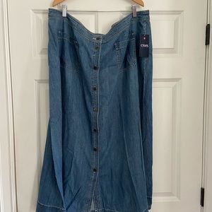 Chaps modest denim jean skirt 22W